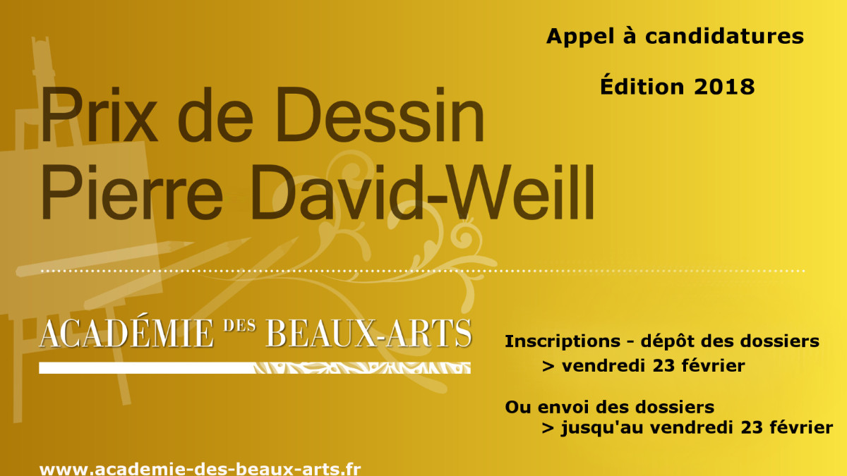Prix de dessin Pierre David-Weill - Académie des beaux-arts 2018